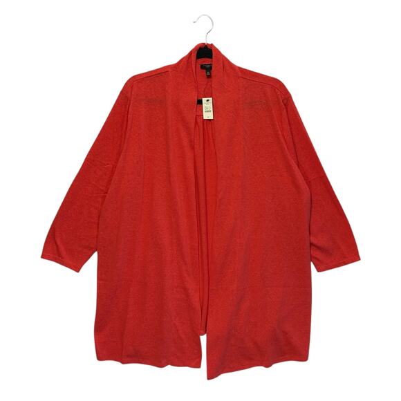 Talbots Open Cardigan Sweater NWT Women's Sz 3X Coral Pink Lagenlook Lightweight - Picture 1 of 4
